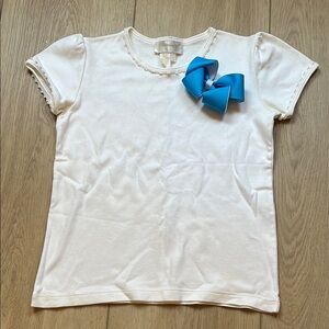 Strasburg White Shirt with Blue Bow